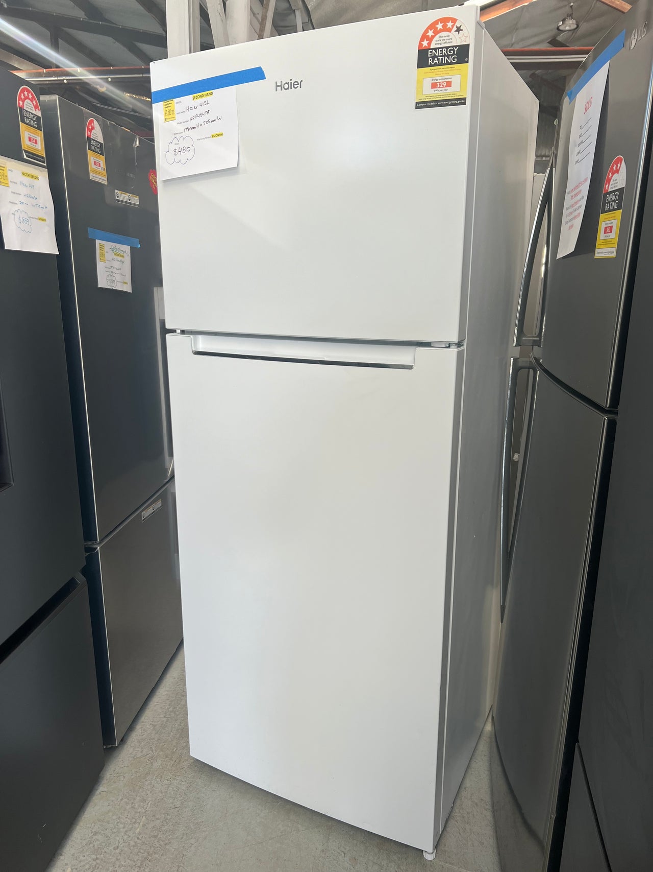 Second hand Haier 415L Top Mount Fridge - White  Usable volume 415l Model: HRF454TW3 - Second Hand Appliances Geebung