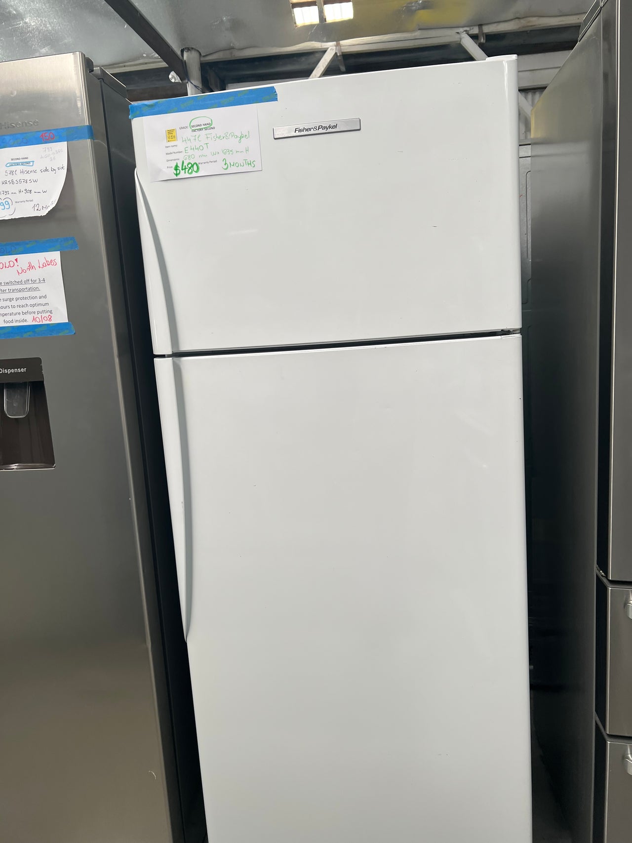 Second hand 447L Fisher&Paykel Top Mounted Fridge Freezer E440T ...