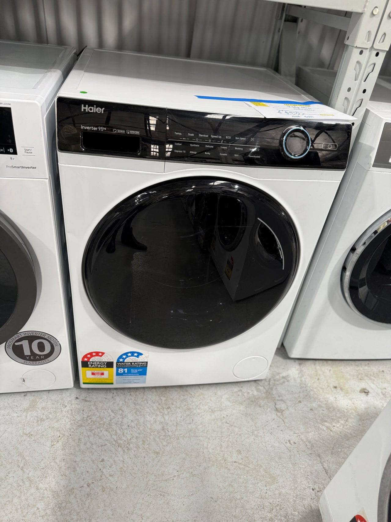 Factory second Haier 9.5kg Front Load Washer with Steam Model: HWF95AN1