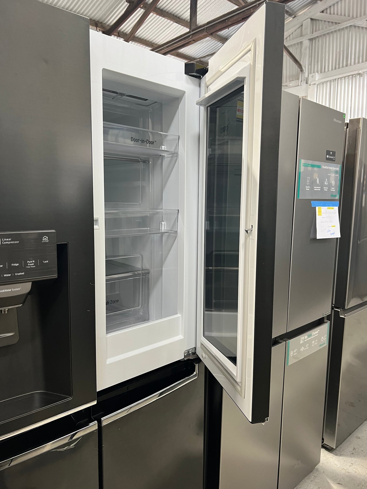 508L Slim French Door Fridge, with InstaView Door-In-Door®, in Matte Black Finish Model: GF-V570MBL - Second Hand Appliances Geebung