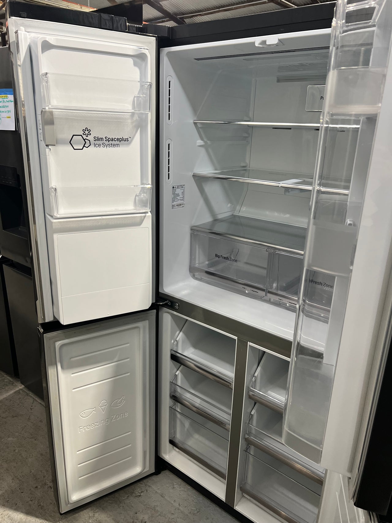 508L Slim French Door Fridge, with InstaView Door-In-Door®, in Matte Black Finish Model: GF-V570MBL - Second Hand Appliances Geebung