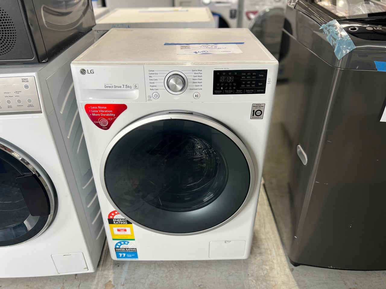 Second hand LG WD1475NCW 7.5kg White Front Loader Washing Machine - Second Hand Appliances Geebung