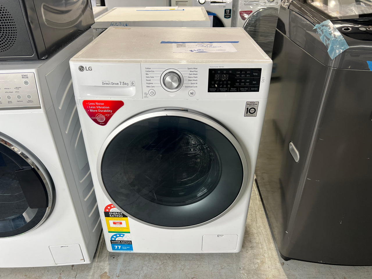 Second hand LG WD1475NCW 7.5kg White Front Loader Washing Machine - Second Hand Appliances Geebung