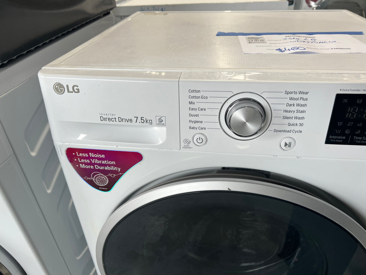 Second hand LG WD1475NCW 7.5kg White Front Loader Washing Machine - Second Hand Appliances Geebung