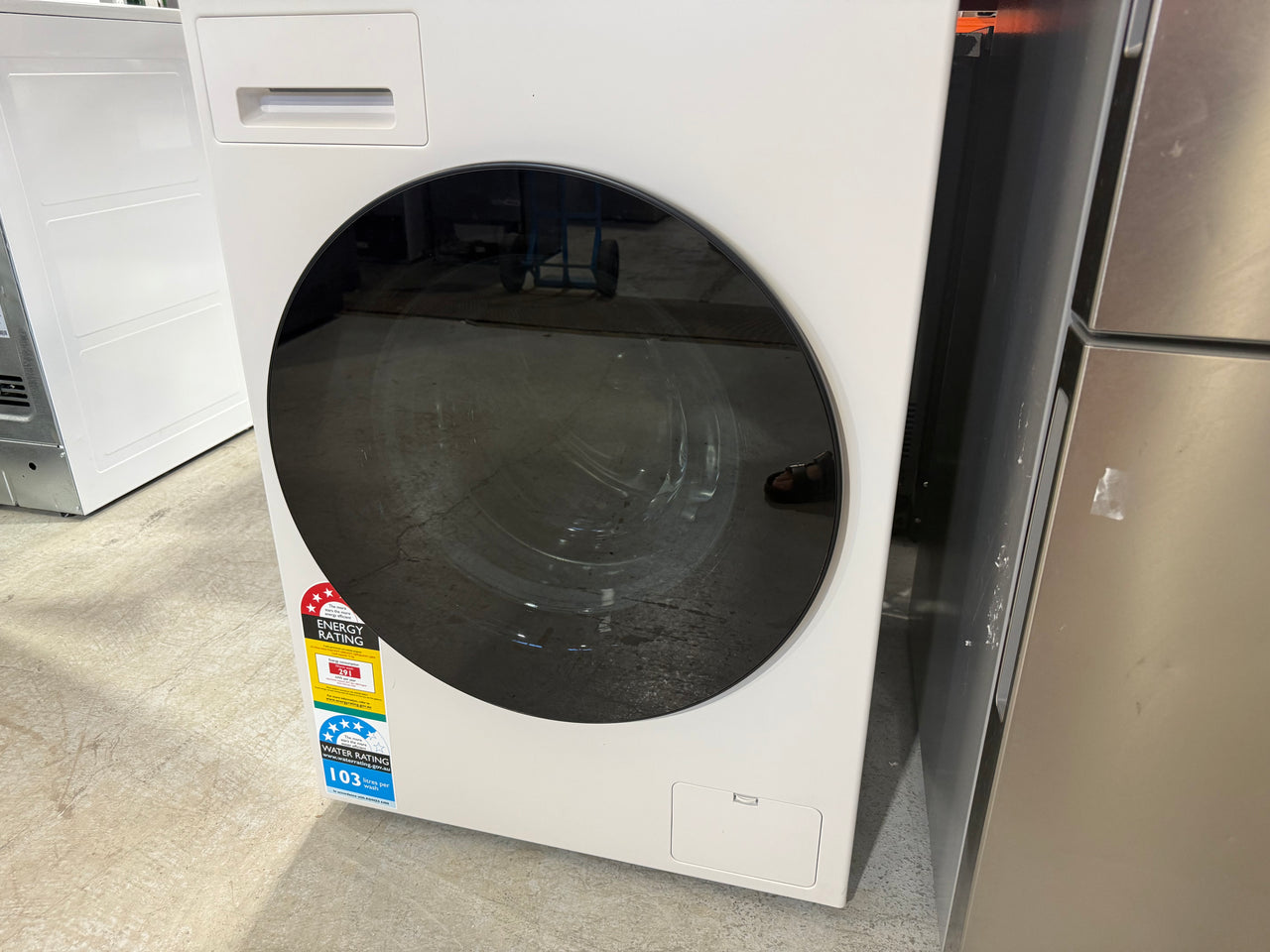 LG 12kg/9kg WashTower All-In-One Stacked Washer Dryer Forest Green and Beige WWT-1209FGB - Second Hand Appliances Geebung