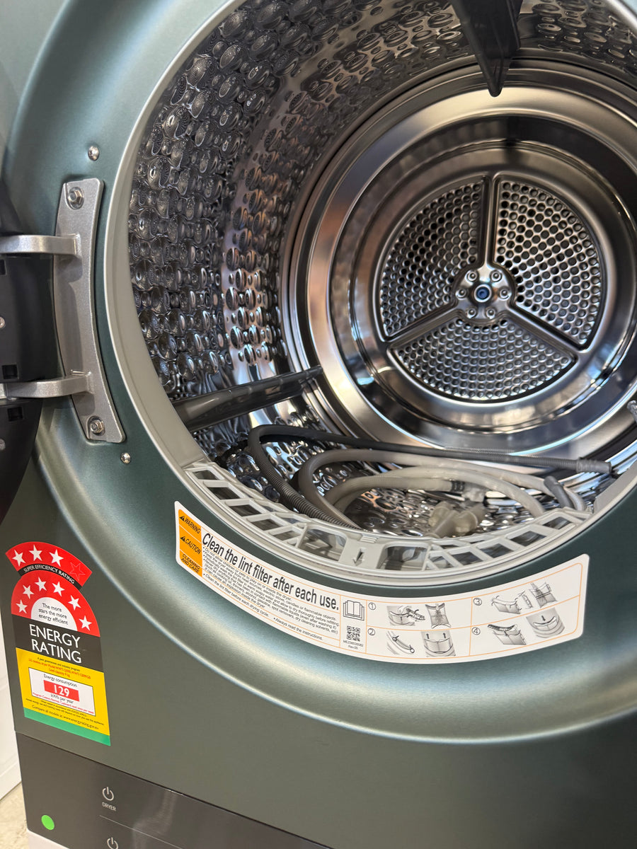 LG 12kg/9kg WashTower All-In-One Stacked Washer Dryer Forest Green and Beige WWT-1209FGB - Second Hand Appliances Geebung