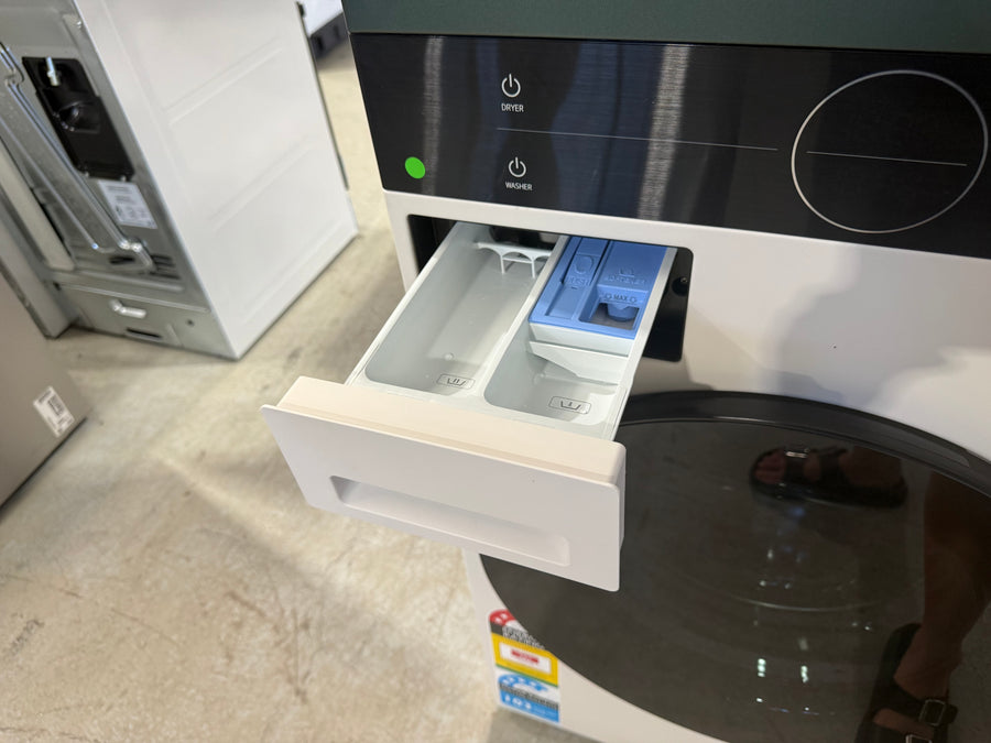 LG 12kg/9kg WashTower All-In-One Stacked Washer Dryer Forest Green and Beige WWT-1209FGB - Second Hand Appliances Geebung