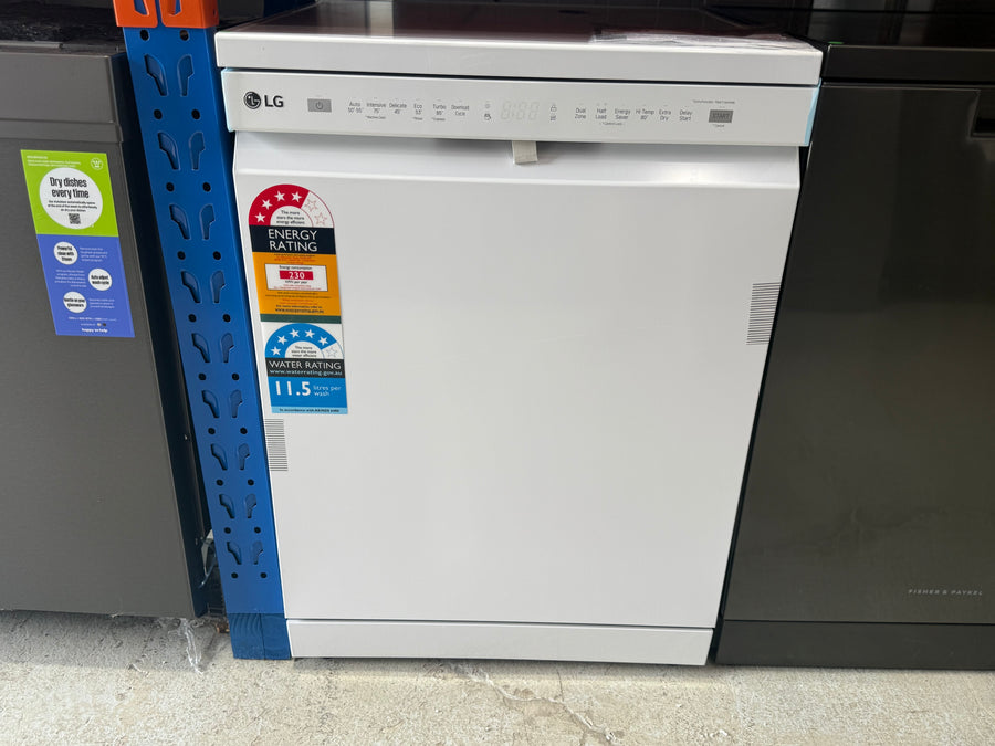 LG XD5B14WH QuadWash 14-Place Setting Freestanding Dishwasher – White - Second Hand Appliances Geebung