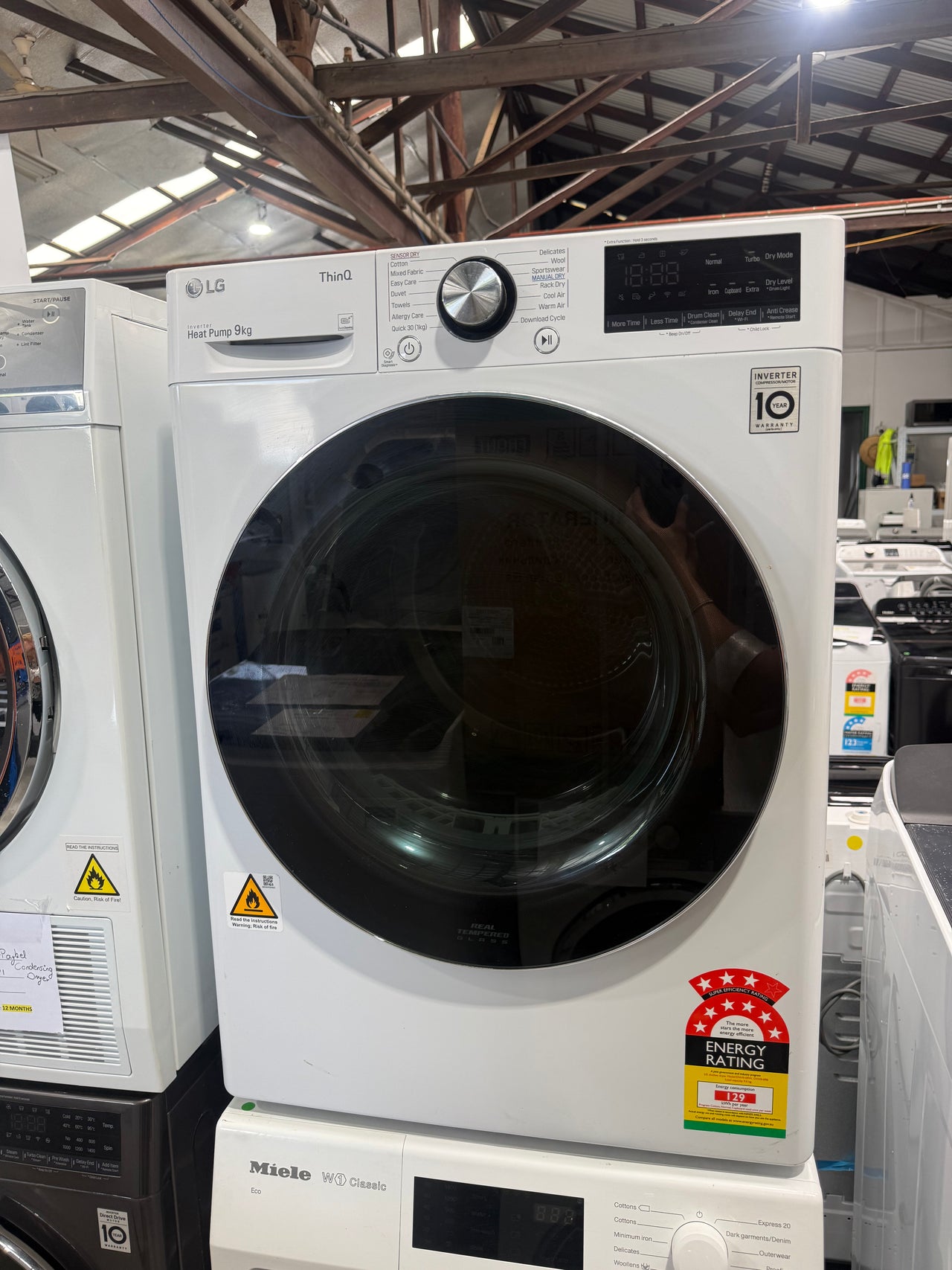Laundry Package/Factory second 10kg Washing Machine WV9-1410W + 9kg Heat Pump Dryer DVH9-09W - Second Hand Appliances Geebung