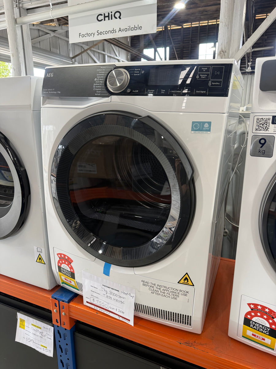 Laundry Package/Factory second AEG 10kg Front Load Washing Machine LF8516O8O + AEG 9kg Heat Pump Dryer T859M6OBC - Second Hand Appliances Geebung