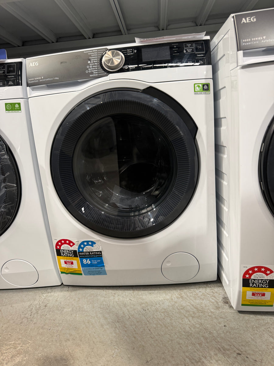 Laundry Package/Factory second AEG 10kg Front Load Washing Machine LF8516O8O + AEG 9kg Heat Pump Dryer T859M6OBC - Second Hand Appliances Geebung