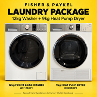 Thumbnail for Laundry Package/Factory second Fisher&Paykel 12kg front loader washing machine WH1260P1 + 9kg Fisher&Paykel Heat Pump Dryer DH9060P2 - Second Hand Appliances Geebung