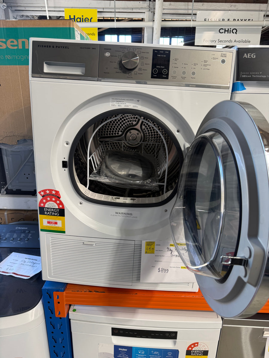 Laundry Package/Factory second Fisher&Paykel 12kg front loader washing machine WH1260P1 + 9kg Fisher&Paykel Heat Pump Dryer DH9060P2 - Second Hand Appliances Geebung