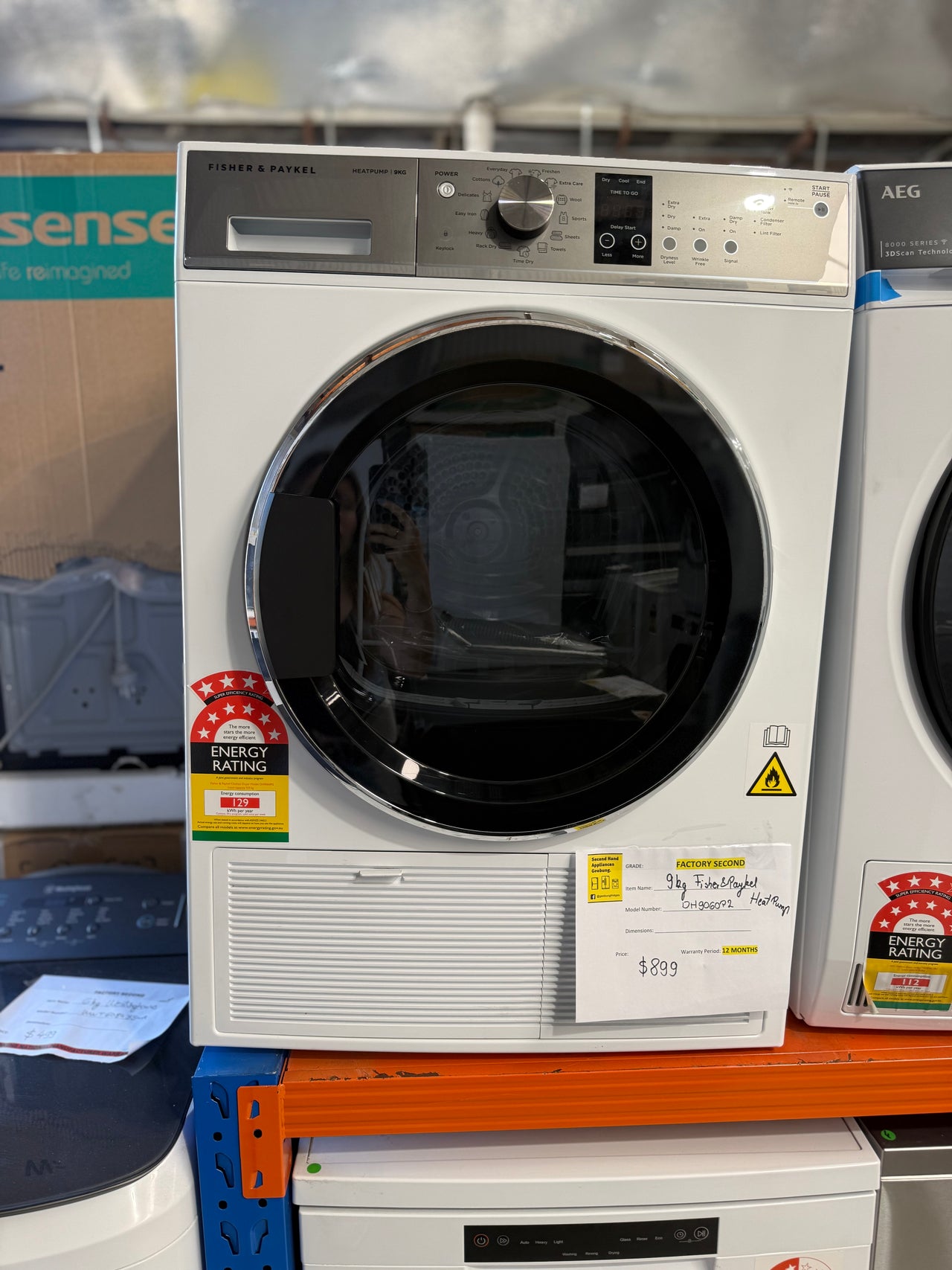 Laundry Package/Factory second Fisher&Paykel 12kg front loader washing machine WH1260P1 + 9kg Fisher&Paykel Heat Pump Dryer DH9060P2 - Second Hand Appliances Geebung