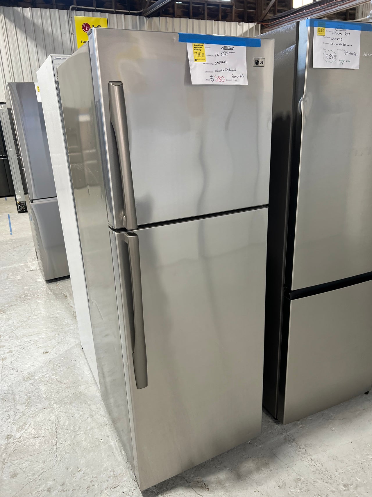 Second hand 346L LG Fridge GN346FS - Second Hand Appliances Geebung