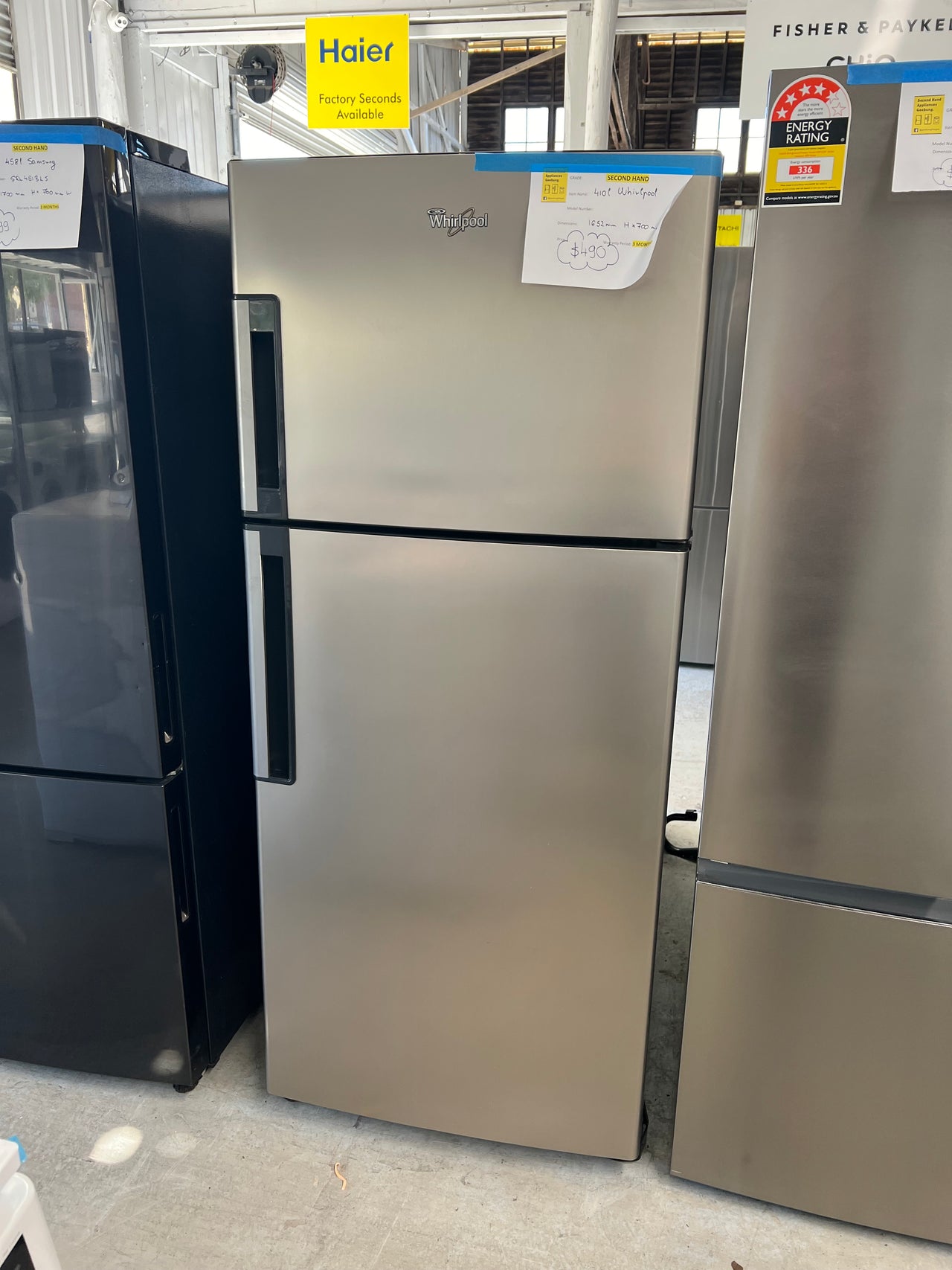 Second hand 410L Whirlpool Fridge WRIBP41MC - Second Hand Appliances Geebung
