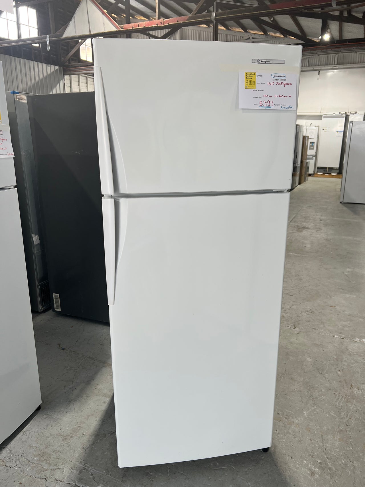 Second hand 440L Westinghouse fridge freezer RJ442V-R - Second Hand Appliances Geebung