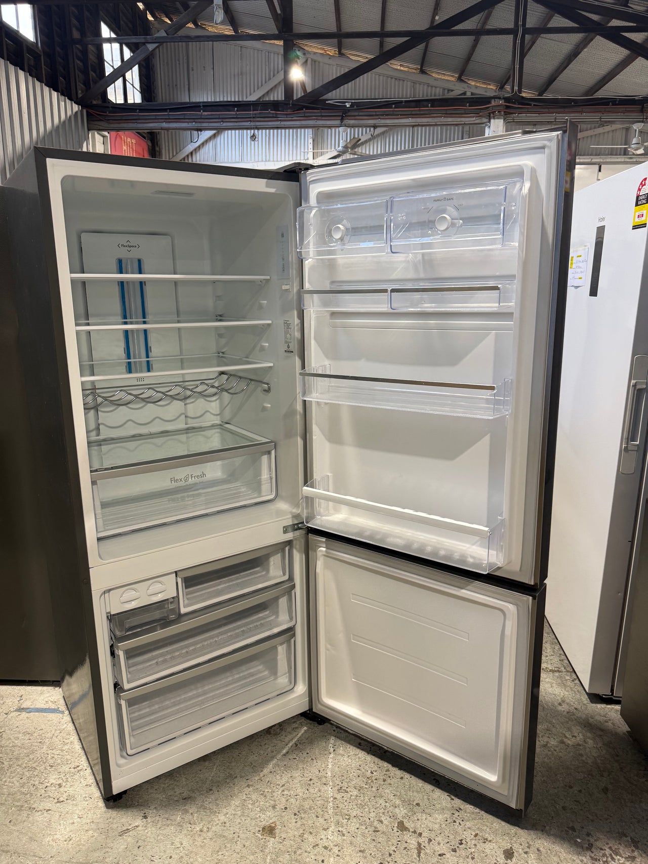 Second hand 453L Westinghouse Stainless Steel Bottom Mount Fridge  Model: WBE4514SA - Second Hand Appliances Geebung