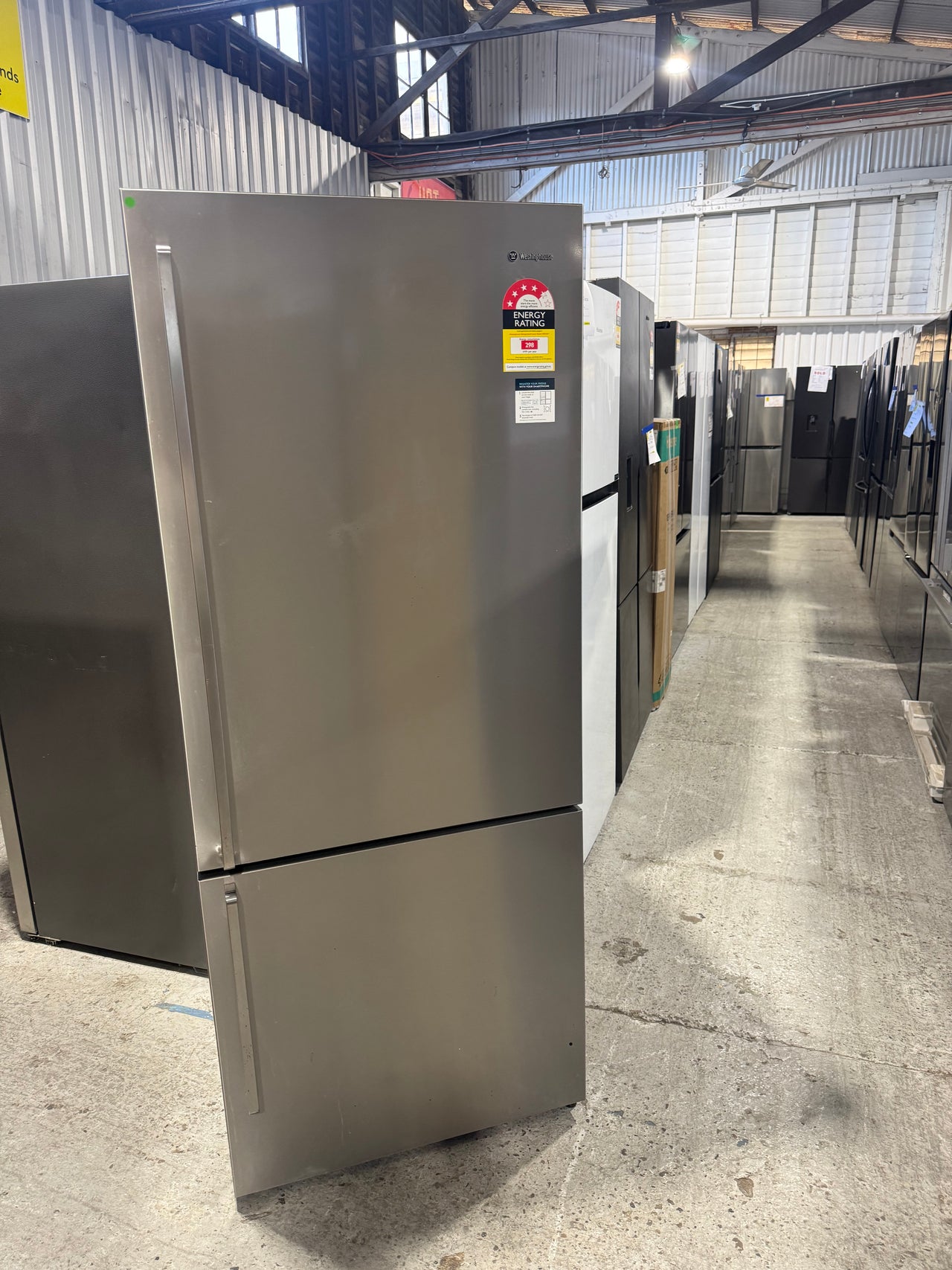 Second hand 453L Westinghouse Stainless Steel Bottom Mount Fridge  Model: WBE4514SA - Second Hand Appliances Geebung