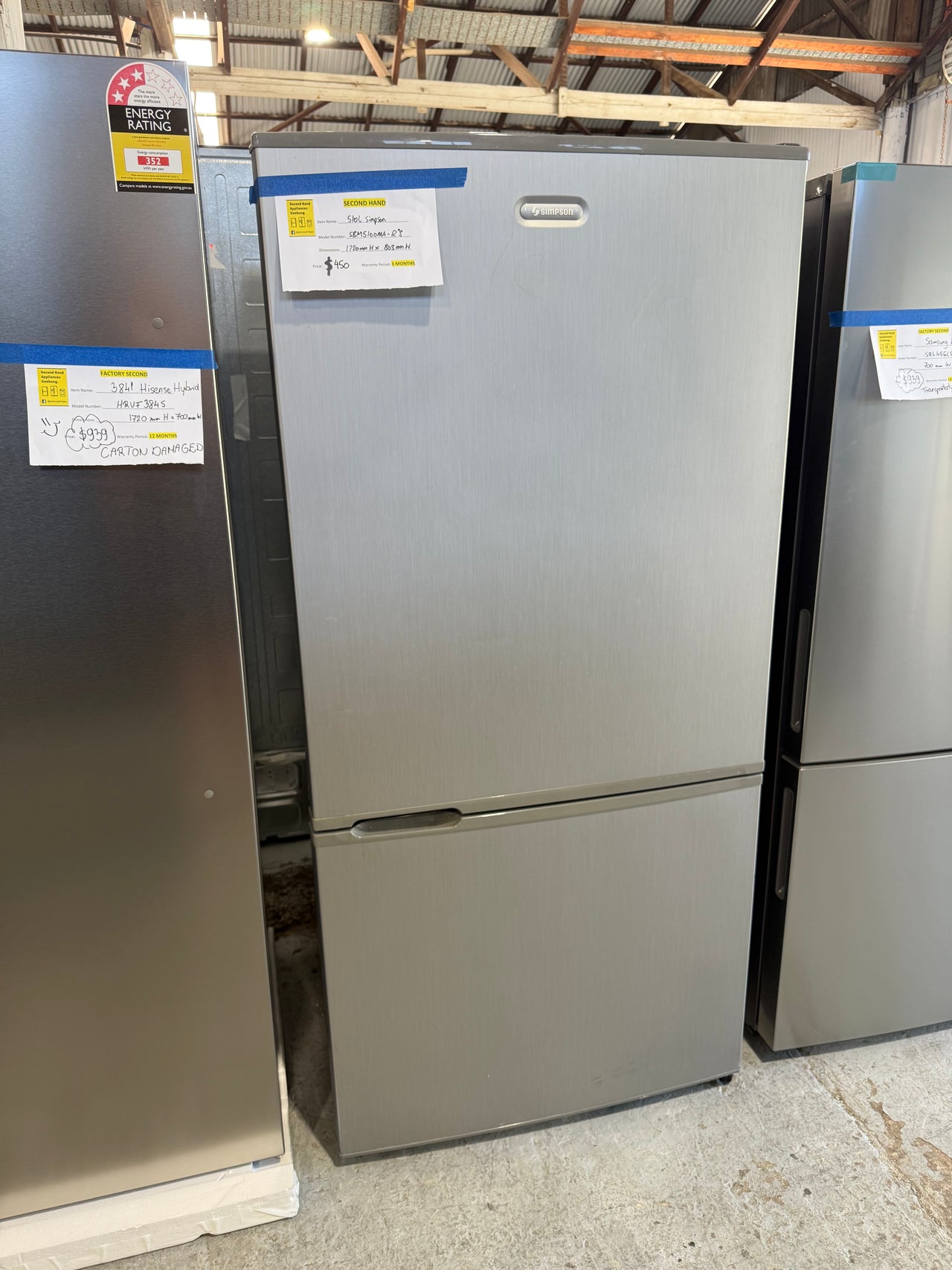 Second hand 510L Simpson Fridge Model: SBM5100 - Second Hand Appliances Geebung