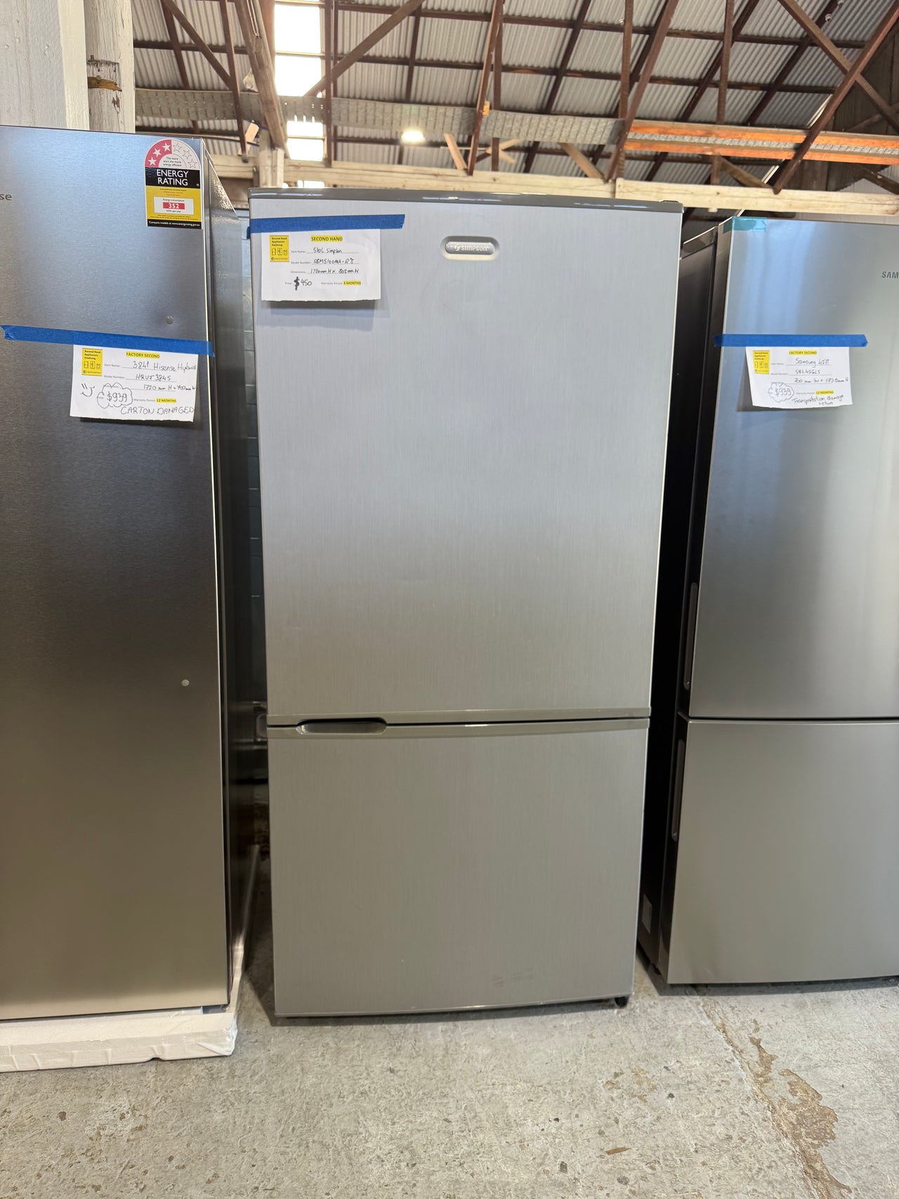 Second hand 510L Simpson Fridge Model: SBM5100 - Second Hand Appliances Geebung
