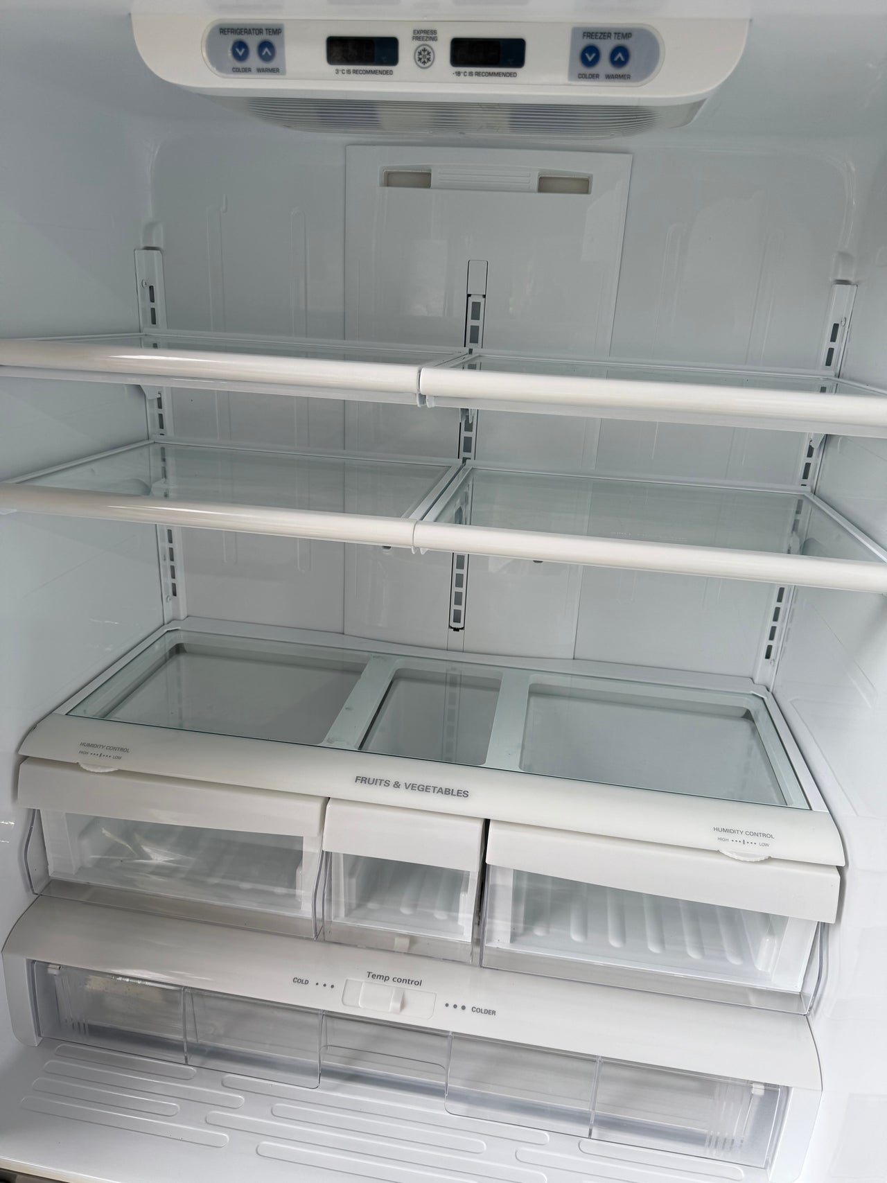 Second hand 622 litre Stainless Steel French Door Fridge with Slide 'n' Glide Drawer GR-B218STS - Second Hand Appliances Geebung