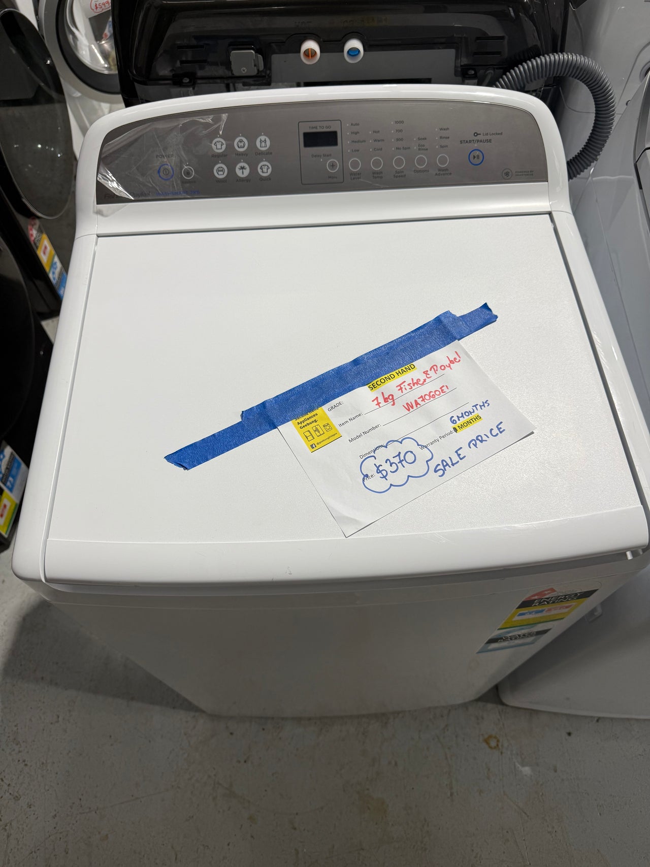 Second hand 7kg Fisher&Paykel top loader  Model: WA7060G1 - Second Hand Appliances Geebung