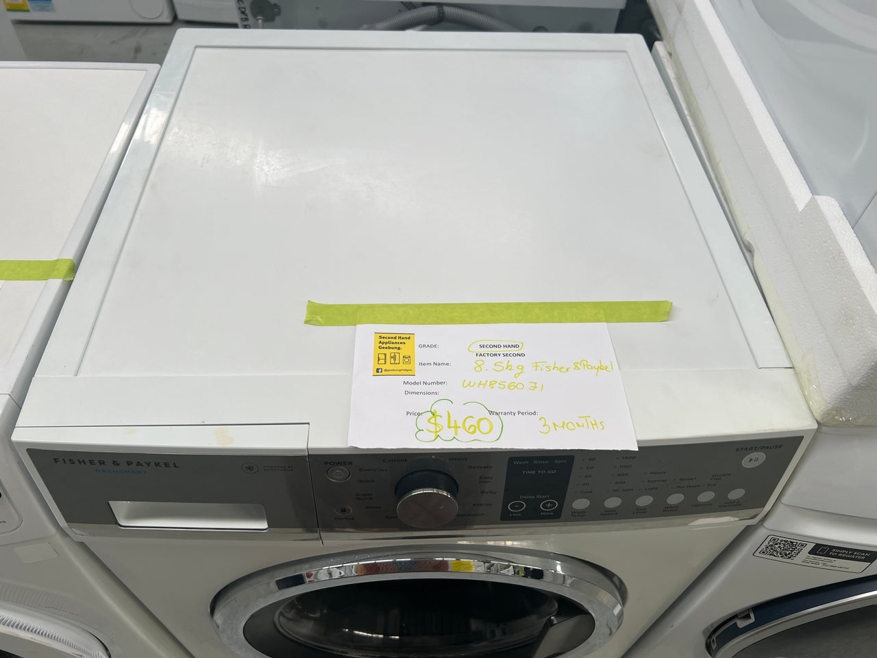 Second hand 8.5kg Front Load Washing Machine WH8560J1 - Second Hand Appliances Geebung
