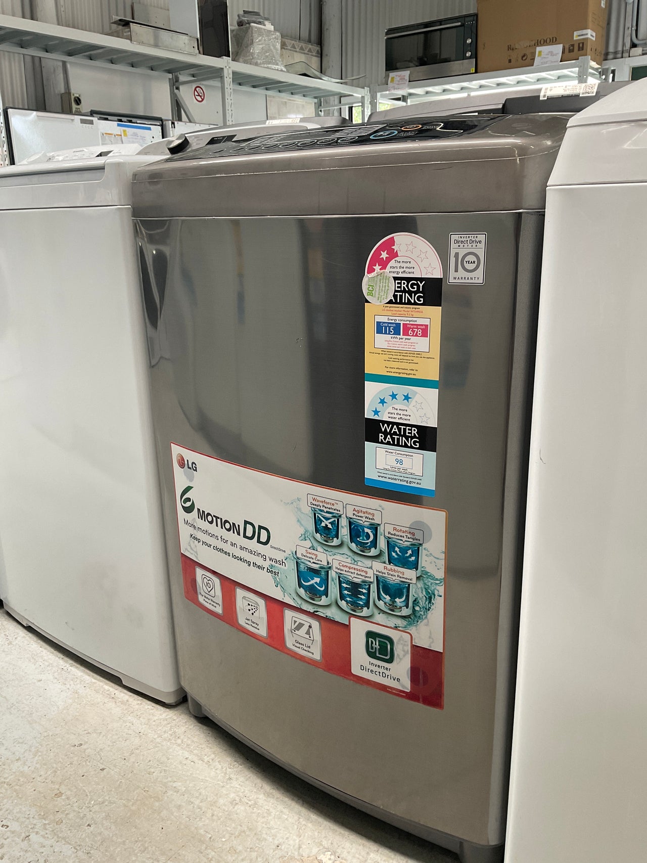 Second hand 9.5kg Inverter Direct Drive Top Load Washer WT-H9556 - Second Hand Appliances Geebung