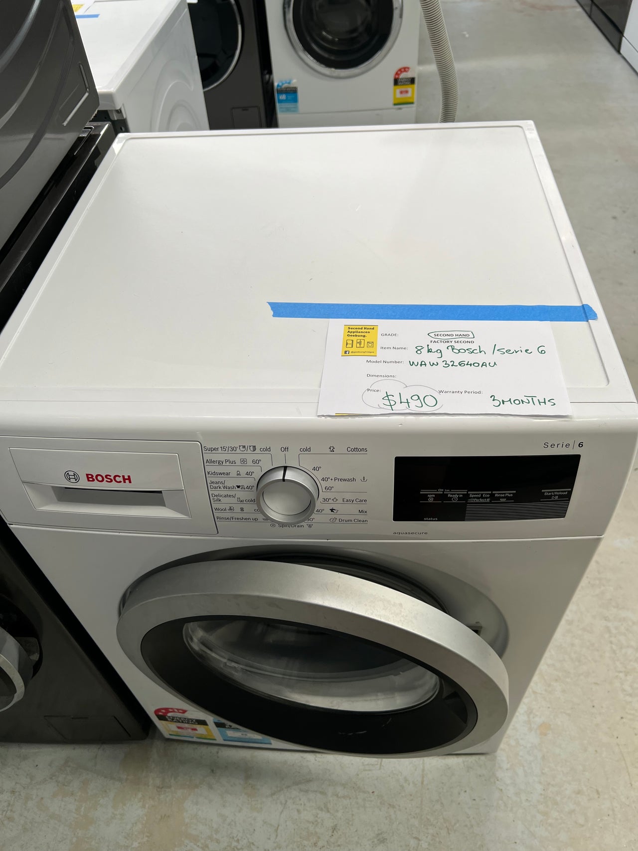 Second hand Bosch/Serie 6 / 8 kg Front Loader WAT24220AU - Second Hand Appliances Geebung