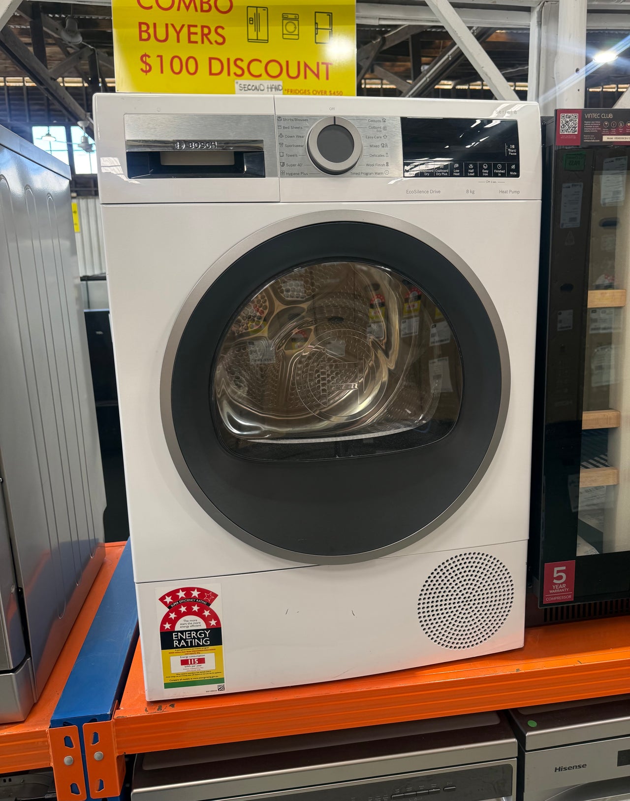 Second hand Bosch Series 8 8kg Heat Pump Dryer WQG235D8AU - Second Hand Appliances Geebung