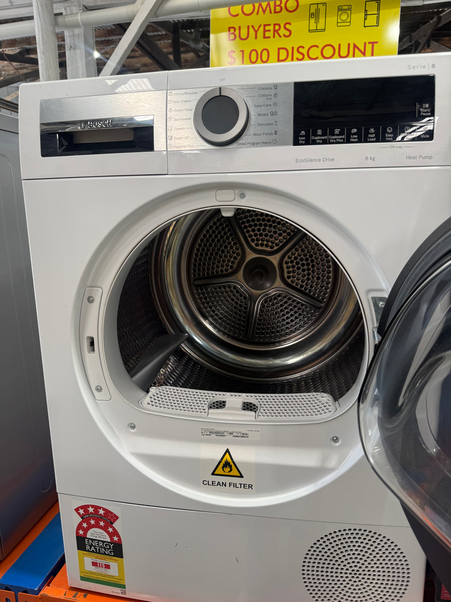 Second hand Bosch Series 8 8kg Heat Pump Dryer WQG235D8AU - Second Hand Appliances Geebung