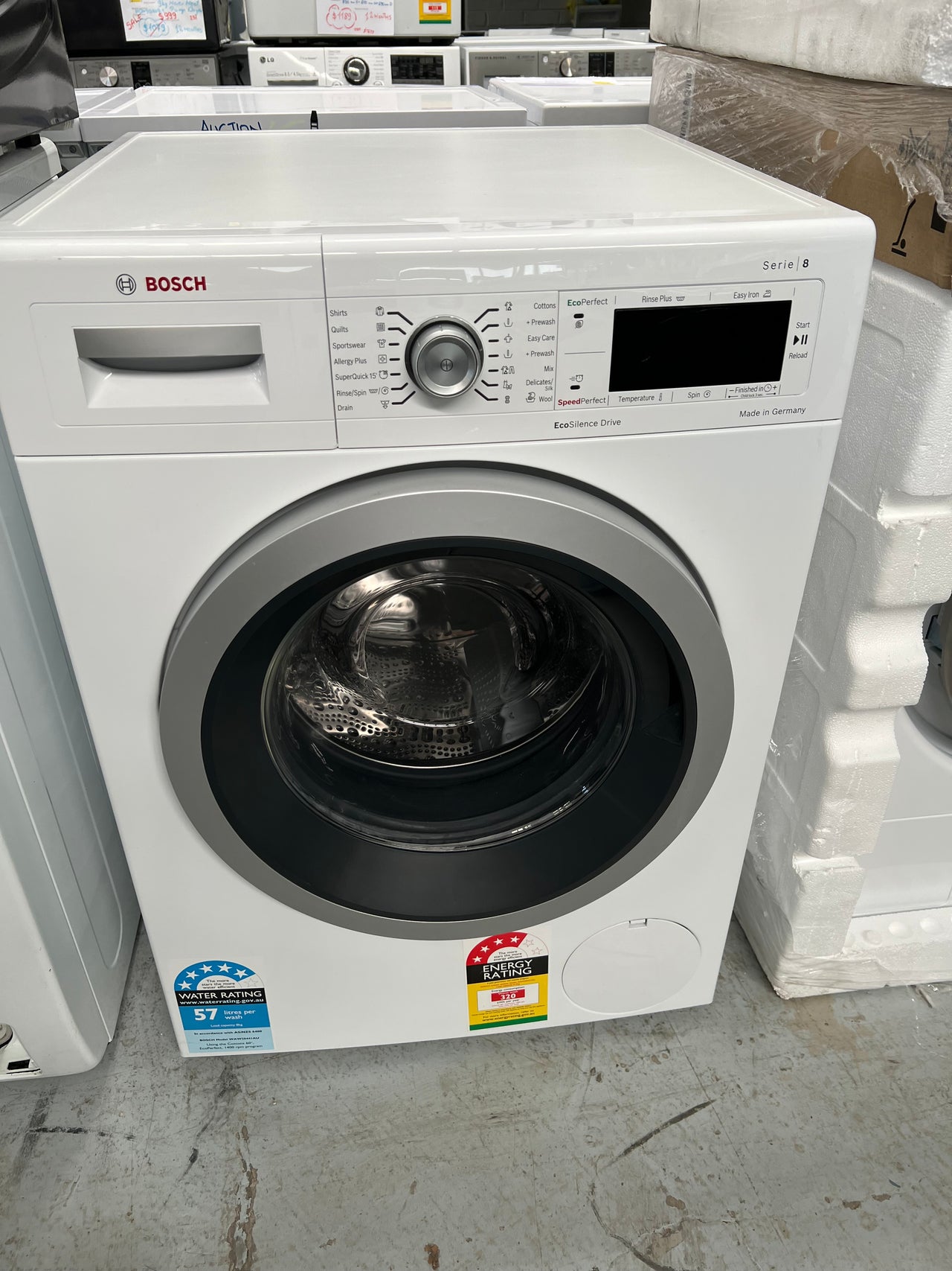Second hand Bosch serie 8 / 8kg Front Loader WAW28441AU - Second Hand Appliances Geebung