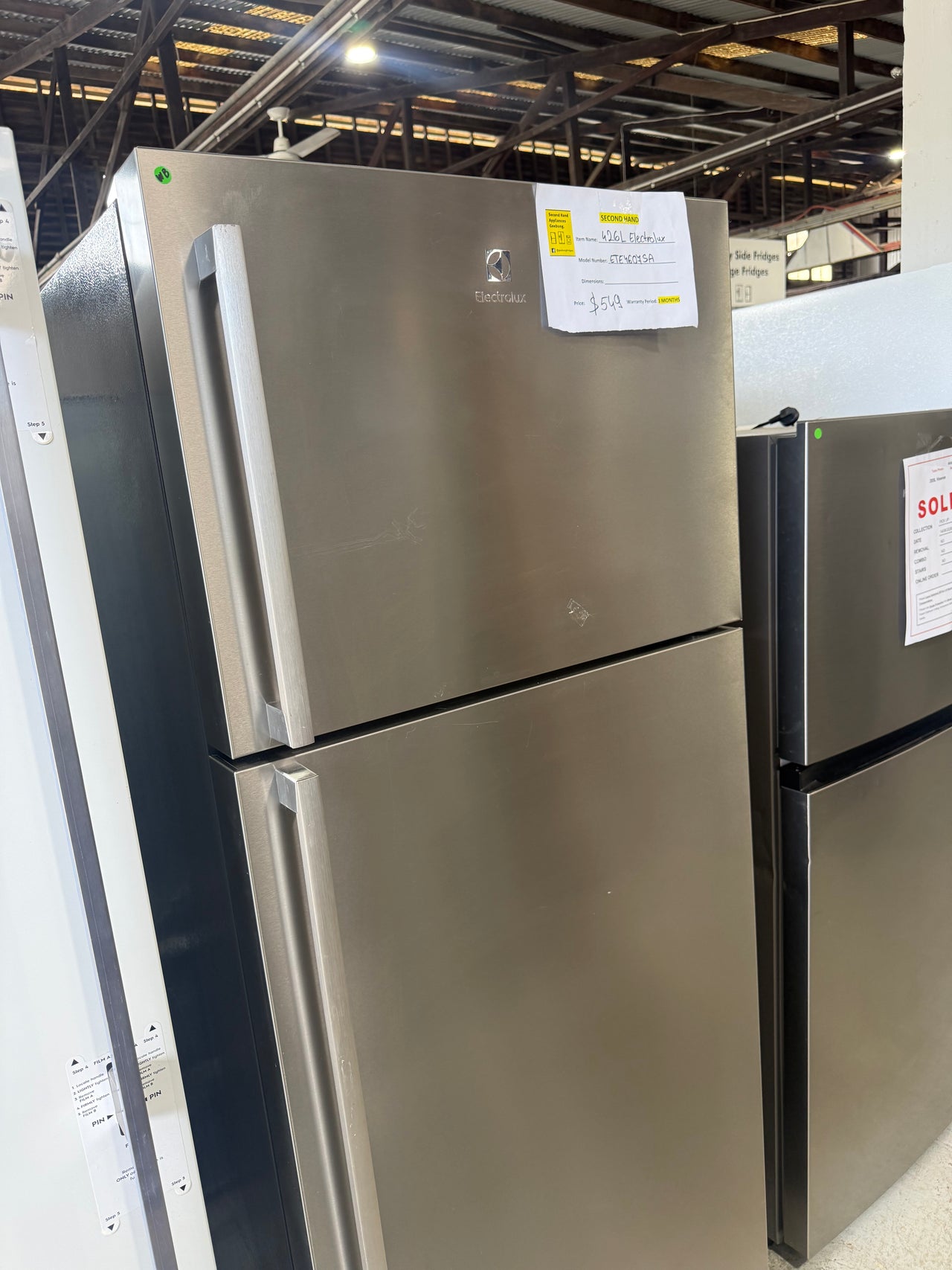 Second hand Electrolux 460L Top Mount Refrigerator – Natural Stainless Steel | ETE4607SA - Second Hand Appliances Geebung