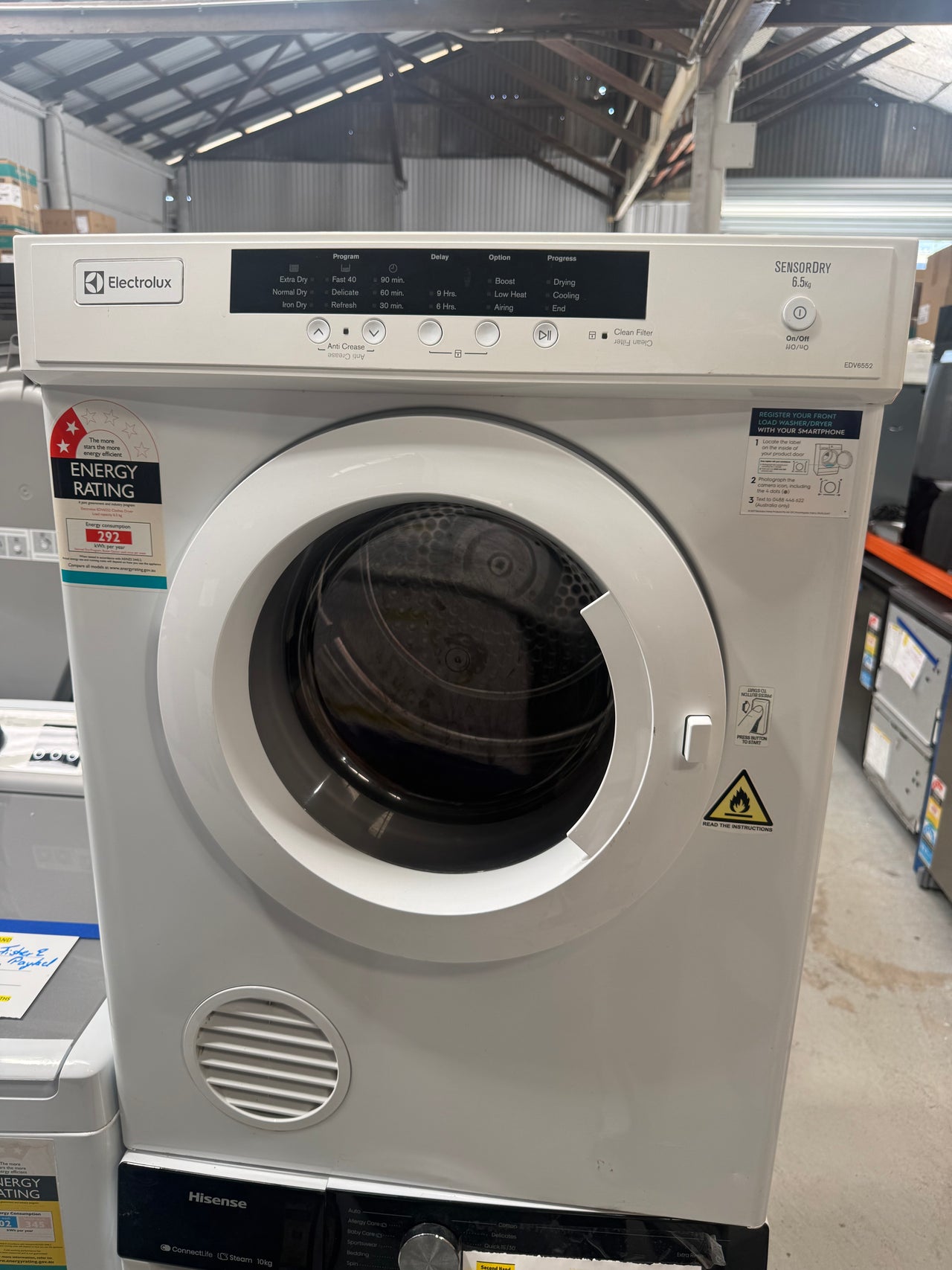 Second hand Electrolux 6.5kg Vented Dryer  Model: EDV6552 - Second Hand Appliances Geebung
