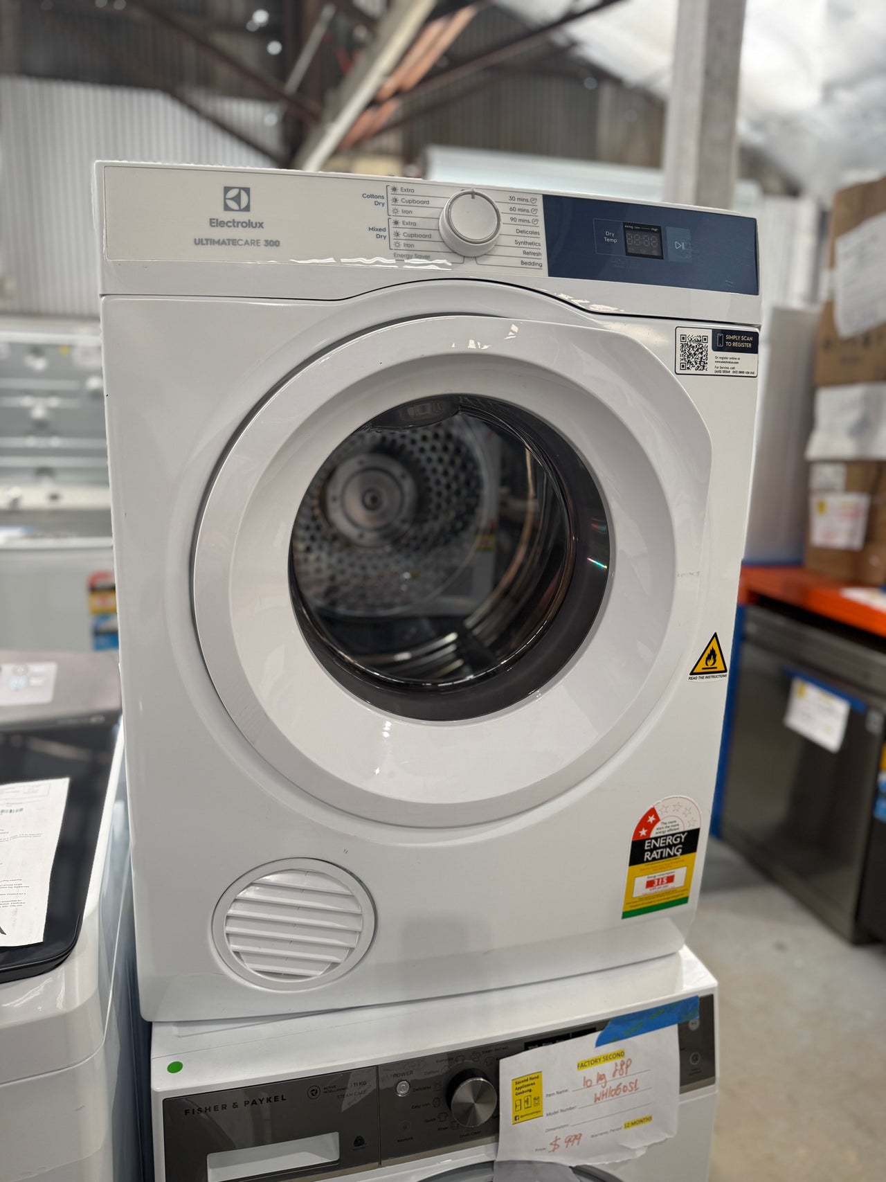 Second hand Electrolux EDV705H3WB 7kg Sensor Dry Vented Dryer - Second Hand Appliances Geebung