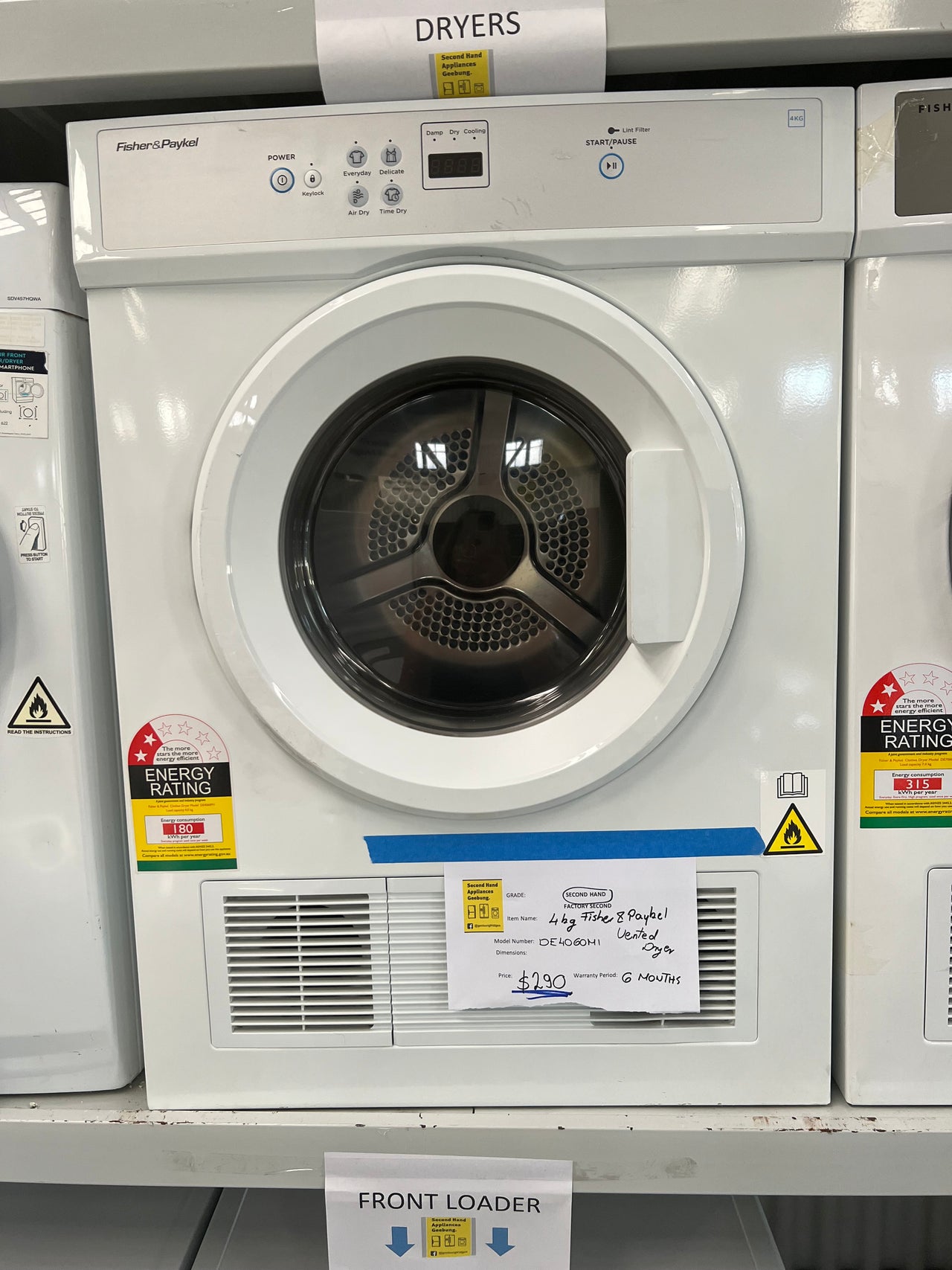 Second hand Fisher & Paykel 4kg Vented Dryer model: DE4060M1 - Second Hand Appliances Geebung