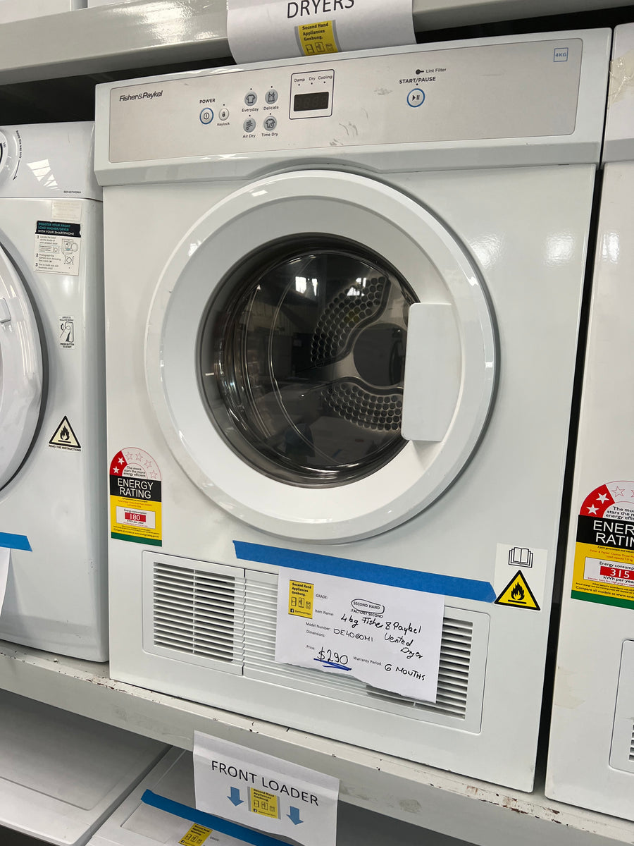 Second hand Fisher & Paykel 4kg Vented Dryer model: DE4060M1 - Second Hand Appliances Geebung