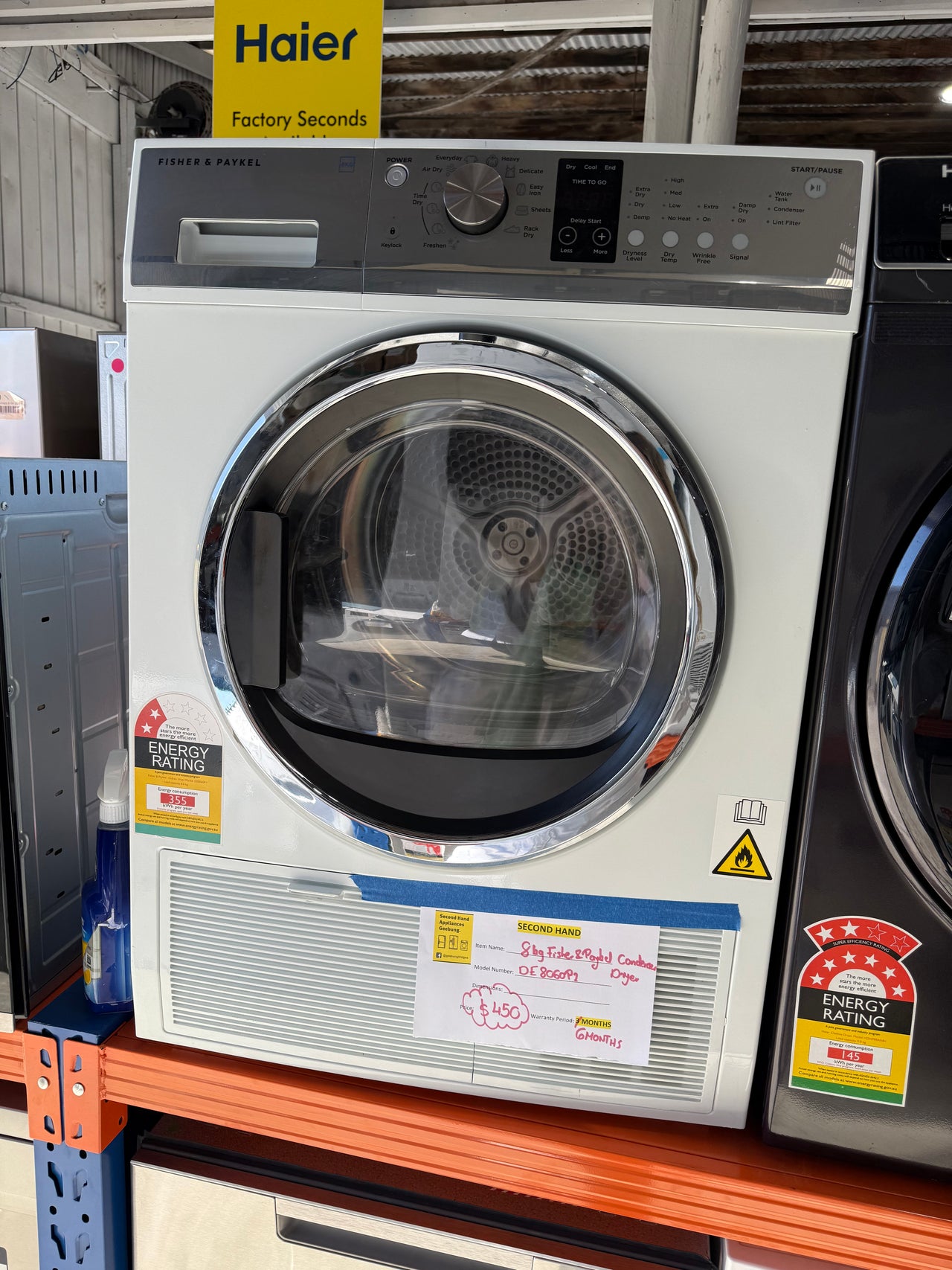 Second hand Fisher &Paykel 8kg Condenser Dryer DE8060P2 - Second Hand Appliances Geebung