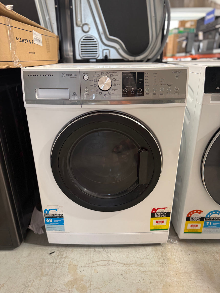Second hand Fisher & Paykel 8kg Series 5 Front Load Washing Machine with Steam Refresh Model:WH8060P3 - Second Hand Appliances Geebung