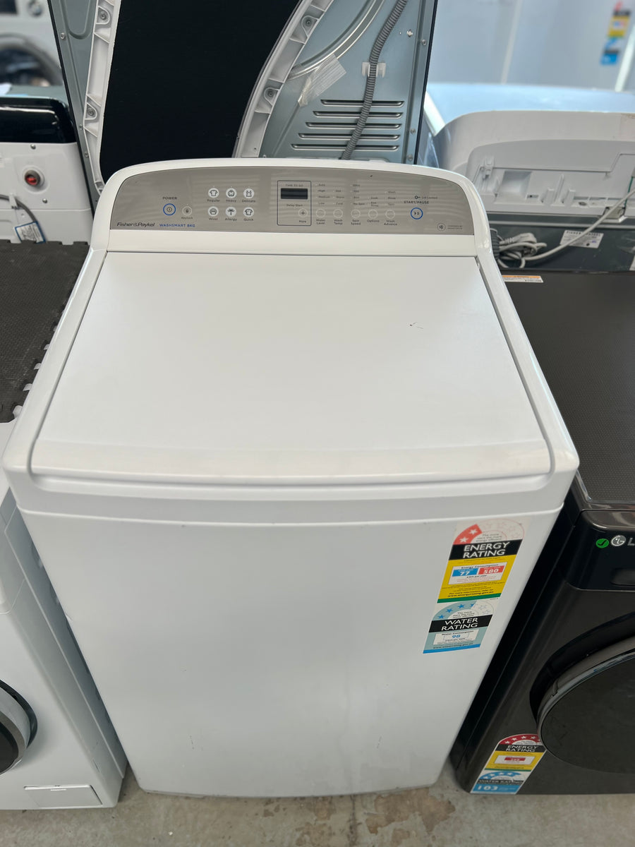 Fisher & Paykel 8kg Top Load Washing Machine Second hand 6 months warranty WA8060G1 - Second Hand Appliances Geebung