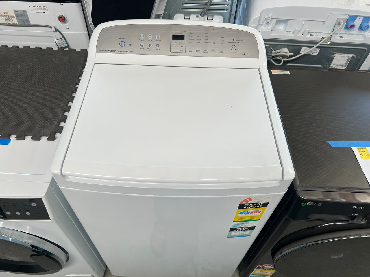 Fisher & Paykel 8kg Top Load Washing Machine Second hand 6 months warranty WA8060G1 - Second Hand Appliances Geebung