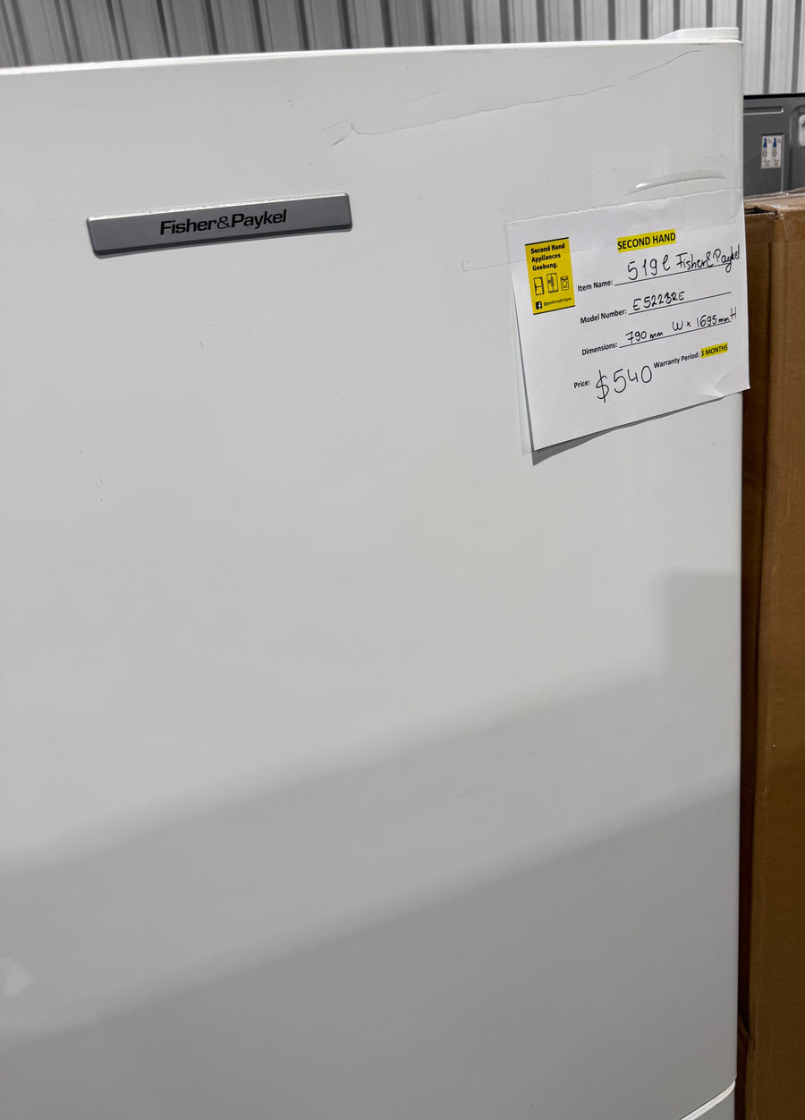 Second hand Fisher & Paykel E522BRE 519L Bottom Mount Fridge – White - Second Hand Appliances Geebung