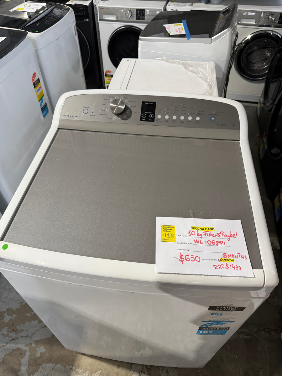 Second hand Fisher&Paykel WL1068P1 CleanSmart™ Top Load Washer – 10 kg - Second Hand Appliances Geebung