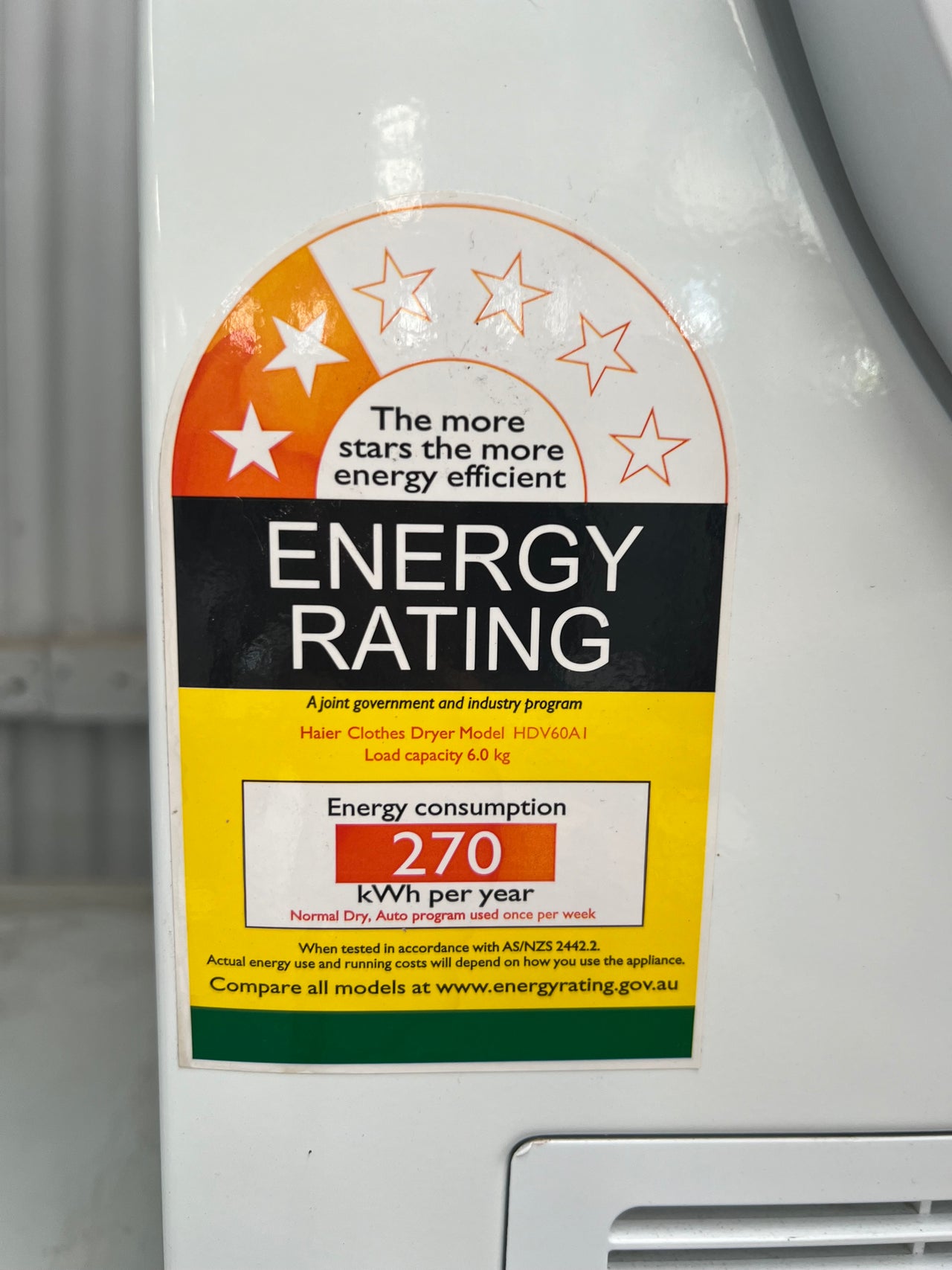 Second hand Haier 6kg Vented Dryer HDV60A1 - Second Hand Appliances Geebung