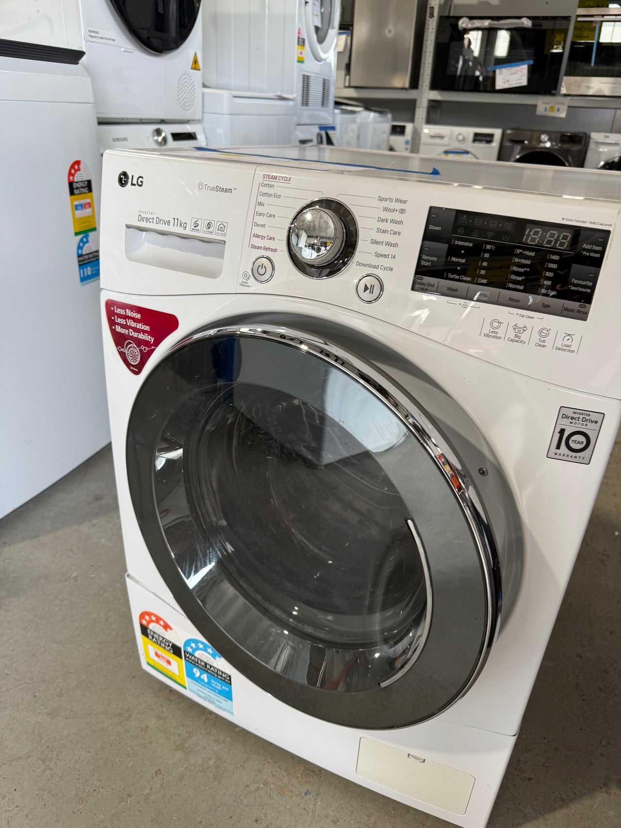Second hand LG 11kg Front Load Washing Machine with TrueSteam Model: WD1411SBW - Second Hand Appliances Geebung