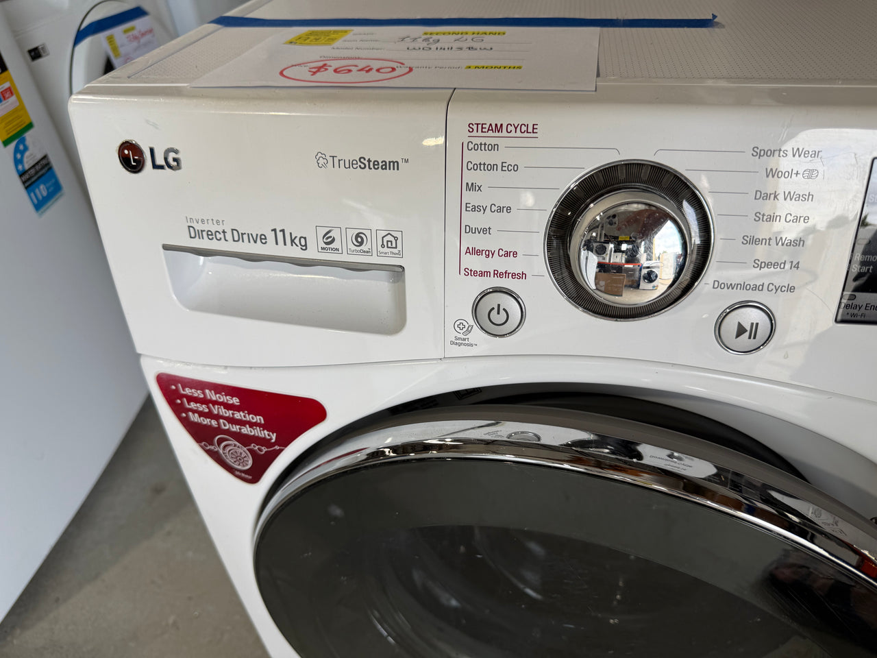 Second hand LG 11kg Front Load Washing Machine with TrueSteam Model: WD1411SBW - Second Hand Appliances Geebung