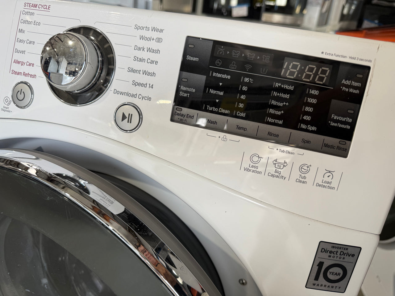 Second hand LG 11kg Front Load Washing Machine with TrueSteam Model: WD1411SBW - Second Hand Appliances Geebung