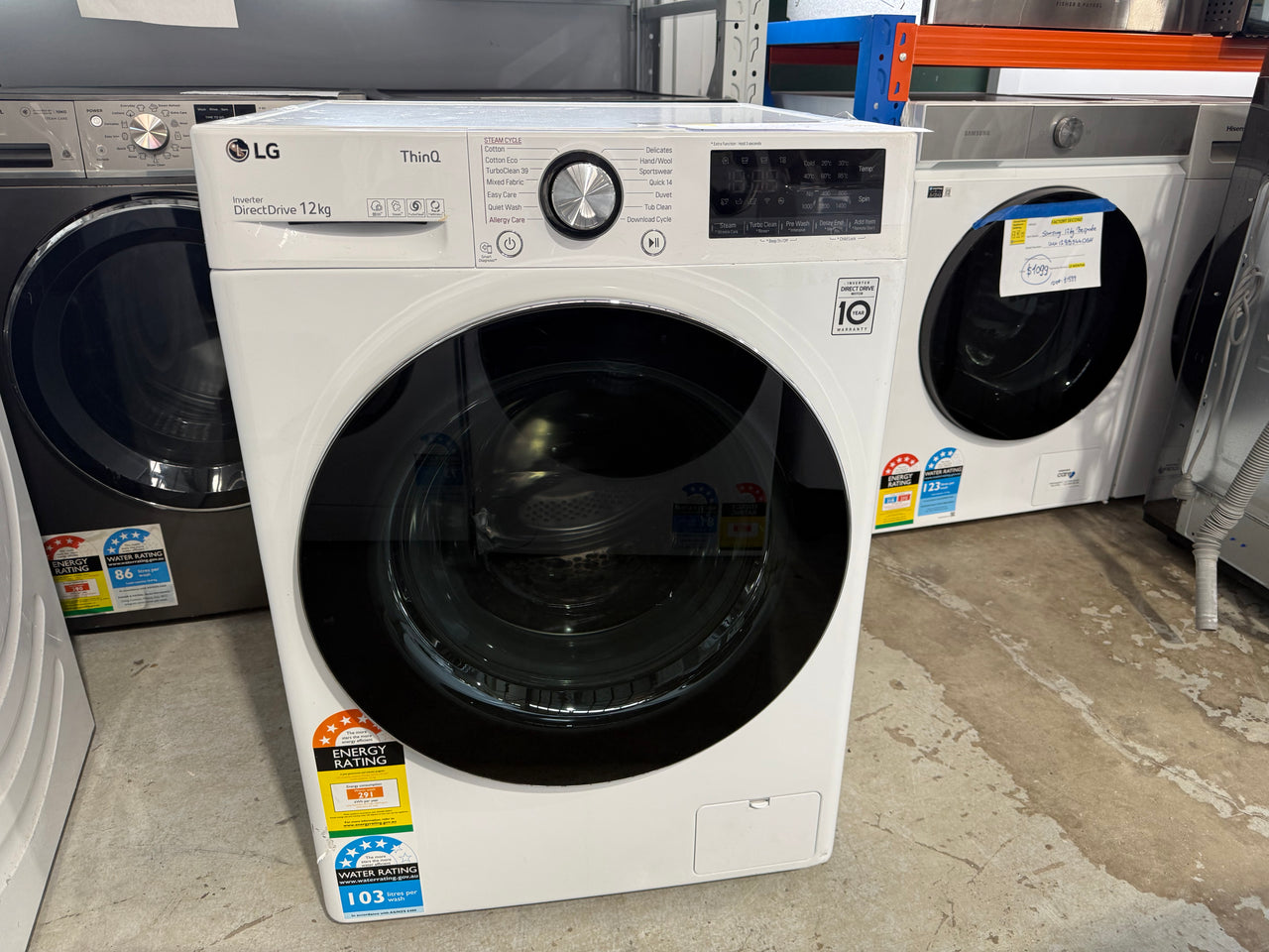 Second hand LG 12kg Front Load Washer Model: WV9-1412W - Second Hand Appliances Geebung
