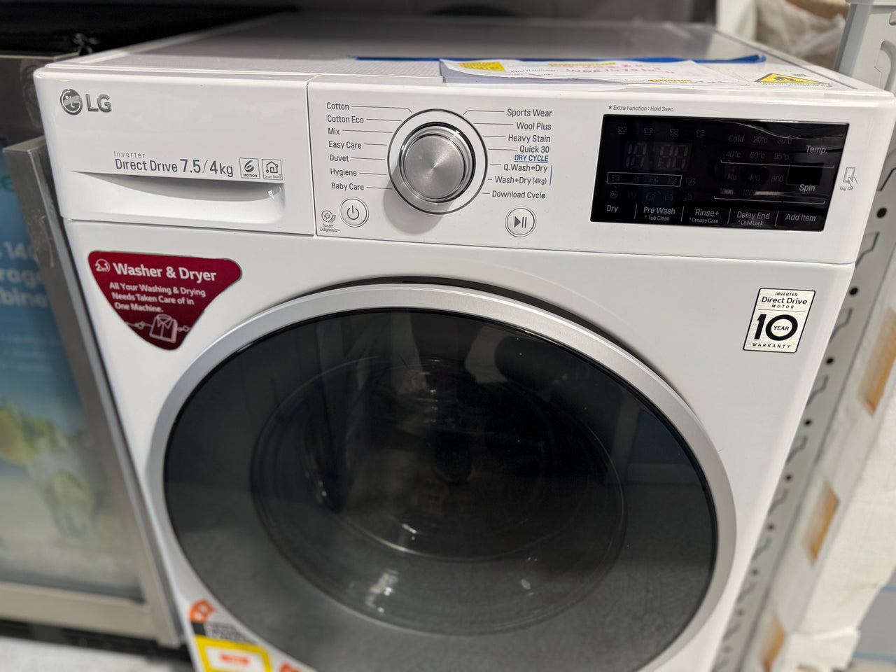 Second hand LG 7.5kg/4kg Washer Dryer Combo Model: WDC1475NCW - Second Hand Appliances Geebung